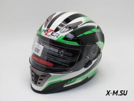 Шлем мото HIZER B599 #1 white/green Шлем мото HIZER B599 #1 white/green